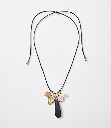 Heart Cluster Pendant Pull Tie Necklace