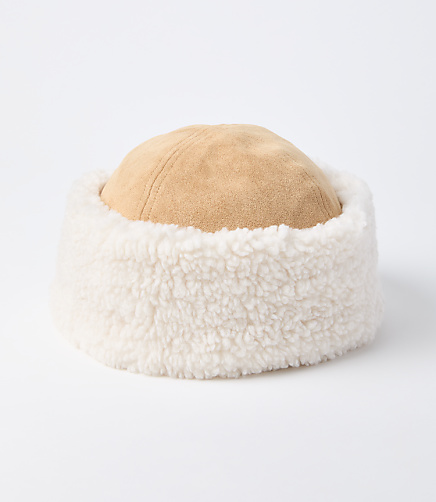 Faux Suede Sherpa Fisherman Hat