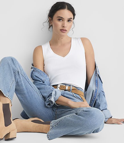 Perfect Ribbed V-Neck Tank Top