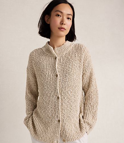 Haven Well Within Cotton Boucle Shaker Stitch Cardigan