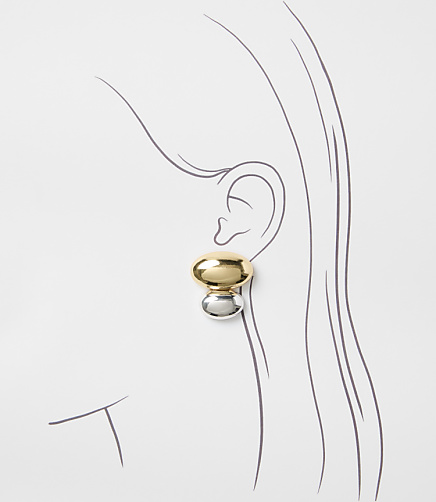 Mixed Metal Statement Stud Earrings