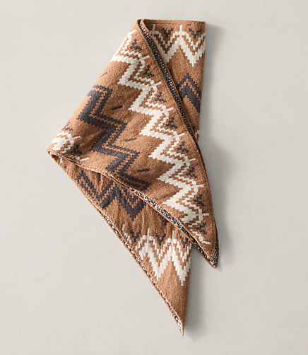 HWW COZY CTTN FAIRISLE TRIANGLE SCARF
