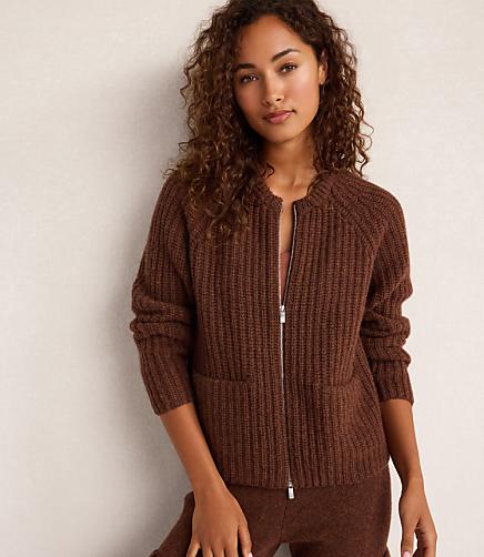 Haven Well Within Cashmere Zip Front Bomber Jacket