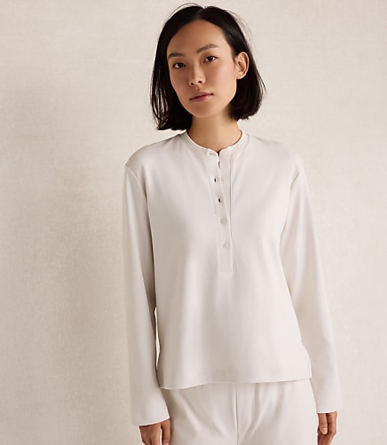 Haven Well Within Organic Cotton Interlock Striped Henley Tee