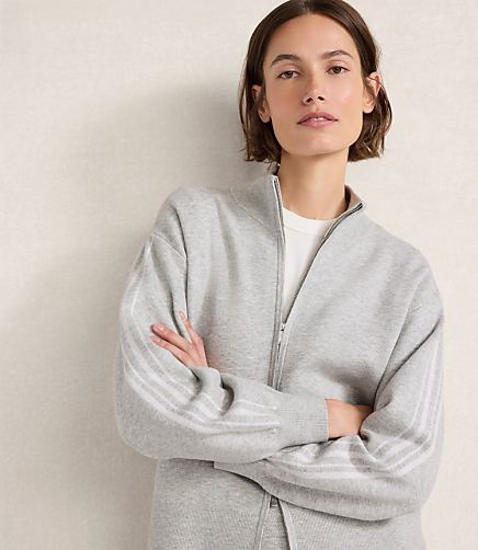 Haven Well Within Side Stripe Zipper Cardigan