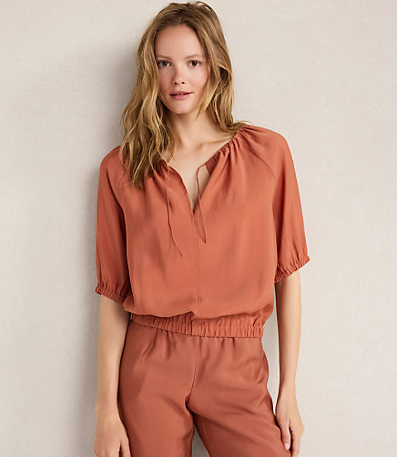 Haven Well Within Luxe Modal Raglan Split Neck Top