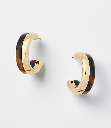 Tortoiseshell Print Hoop Earrings