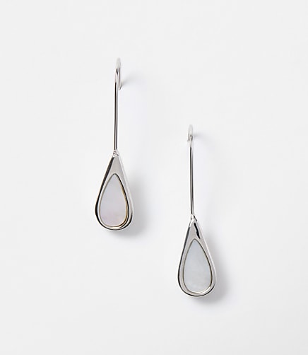 Mother Of Pearl Drop Pull Through Earrings