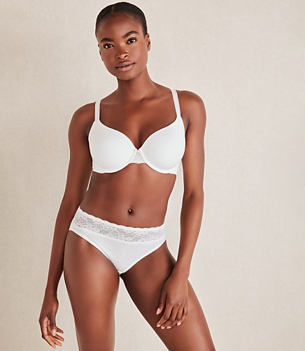 Haven Well Within Cotton High Leg Brief with Lace Waist - Bright White-Haven