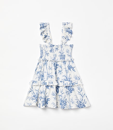 Posh Peanut X LOFT Palm Smocked Babydoll Dress
