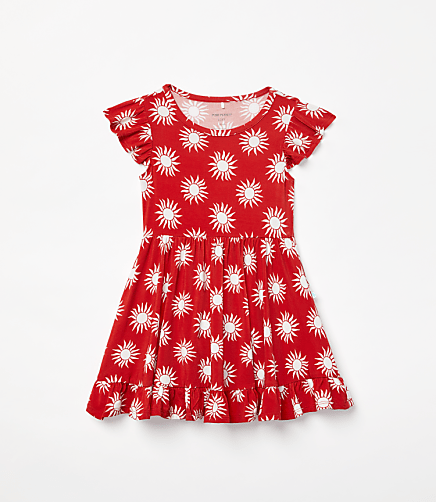 Posh Peanut X LOFT Sunny Cap Sleeve Ruffled Twirl Dress