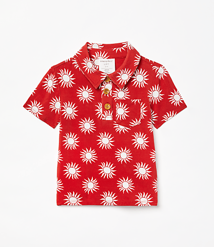 Posh Peanut X LOFT Sunny Short Sleeve Collared Henley Top