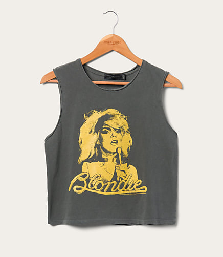 Junk Food Blondie Gold Cropped Muscle Tank