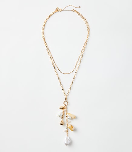 Pearlized Cluster Charm Necklace