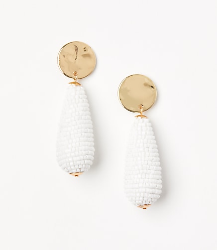 Molded Coin Beaded Drop Earrings