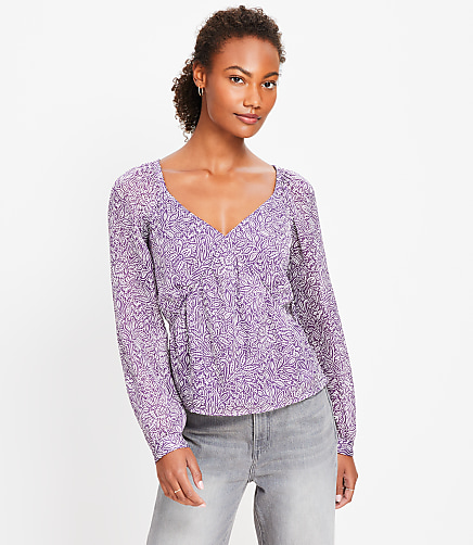【新品】AMERI BACK HEARTDESIGNOVER BLOUSE Women's Heart Blouses | Loft