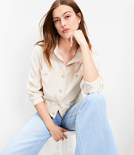 Stand Collar Top | Loft
