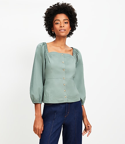 Square Neck Blouse | Loft