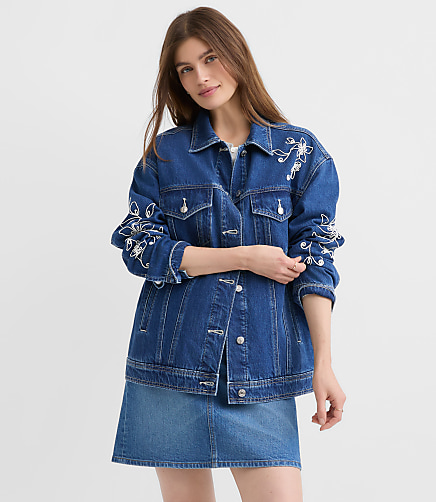 Women's Denim Trucker Jacket | Loft