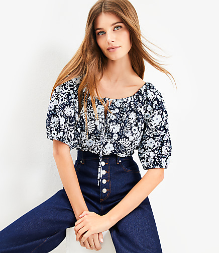 liten tie sleeve blouse トップス Tie Sleeve Tops | Loft