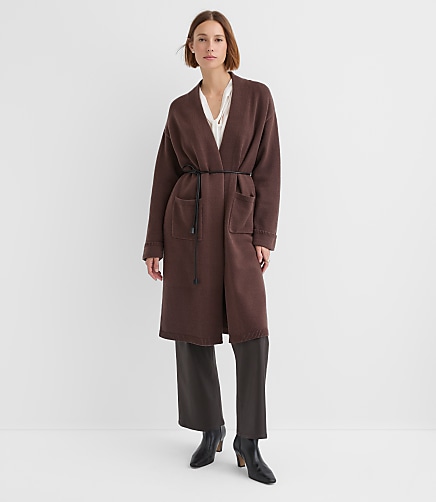 N4/エヌフォー WRAP COAT LONG ラップコート ロング　R&Co. Long Wrap Coat Womens | Loft