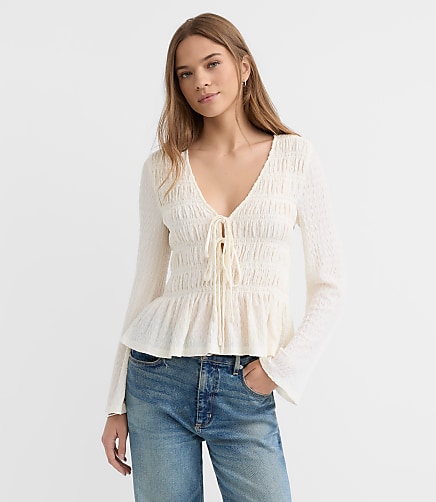 Long Sleeve Smocked Top | Loft