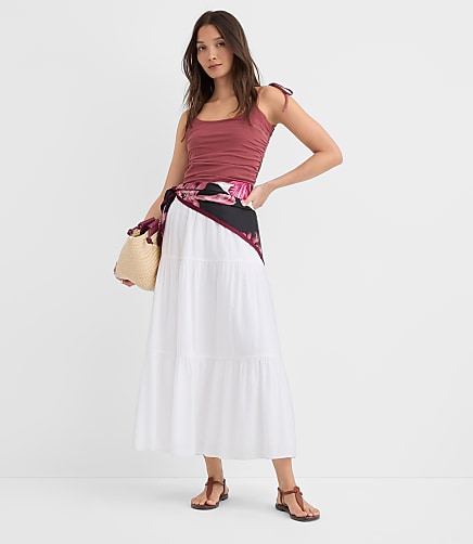 Cotton Tiered Skirts | Loft