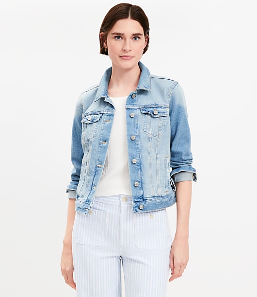 Denim Trucker Jacket in Light Mid Indigo Wash
