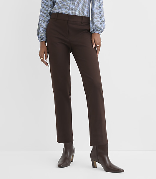 Petite Riviera Slim Pants in Doubleweave - Iced Espresso