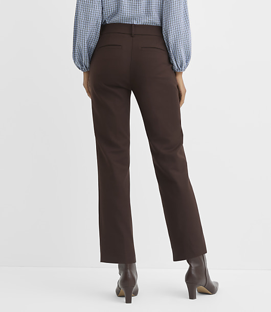 Petite Riviera Slim Pants in Doubleweave - Iced Espresso
