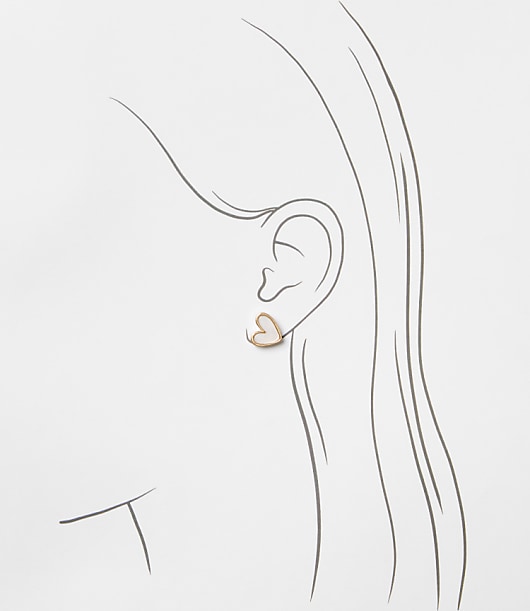 Mother of Pearl Heart Stud Earrings