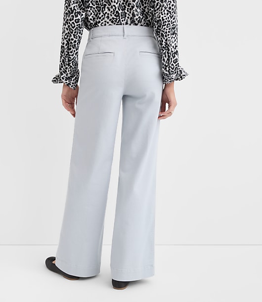 Petite Curvy Palmer Wide Leg Pants in Twill