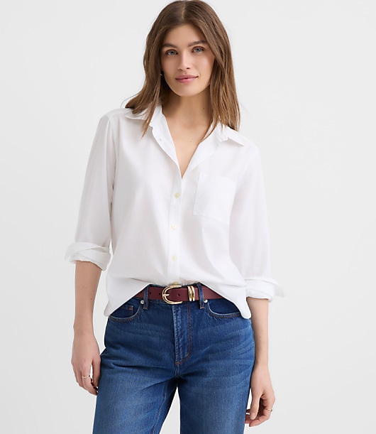 Cotton Blend Everyday Relaxed Pocket Shirt
