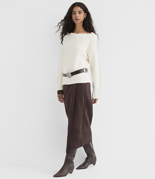Ribtrim Boatneck Sweater