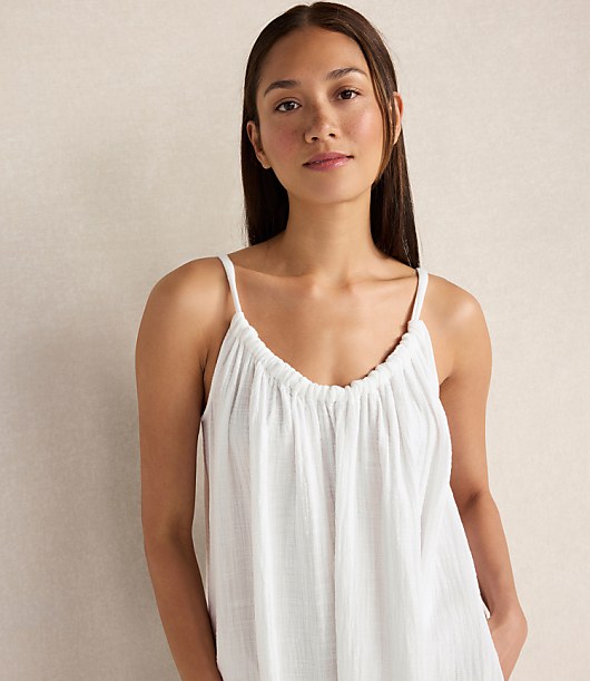 Haven Well Within Textured Cotton Gauze Flowy Midi Dress
