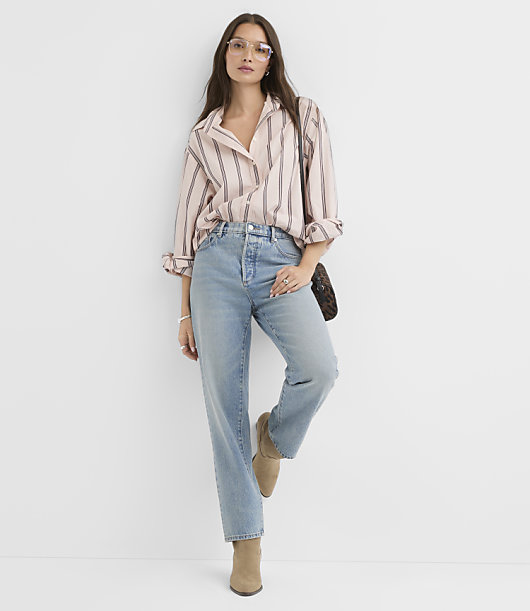 Striped Poplin Everyday Oversized Shirt