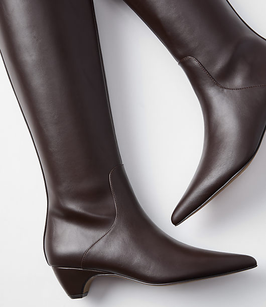 Tall Curved Heel Boots