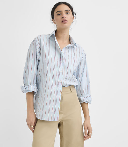 Striped Poplin Everyday Oversized Shirt