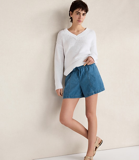 Haven Well Within Cotton Blend Tape Yarn V-Neck Sweater