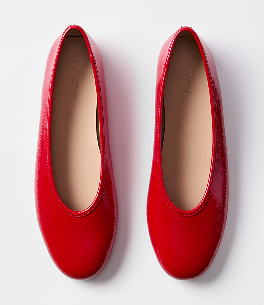 Patent High Vamp Ballet Flats