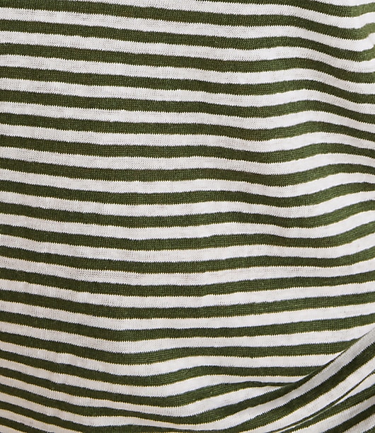Haven Well Within Linen Stripe V-Neck Top - Lush Palm