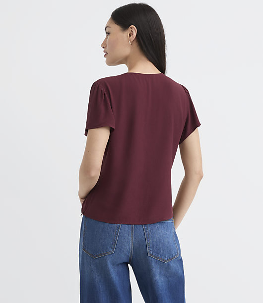 Lace Trim V-Neck Top