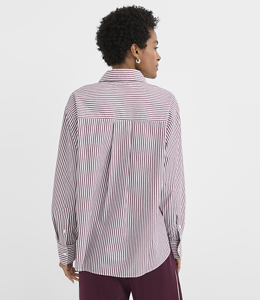 Petite Striped Poplin Everyday Oversized Shirt