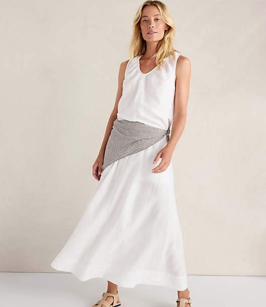 Haven Well Within Linen Drawstring Midi Skirt