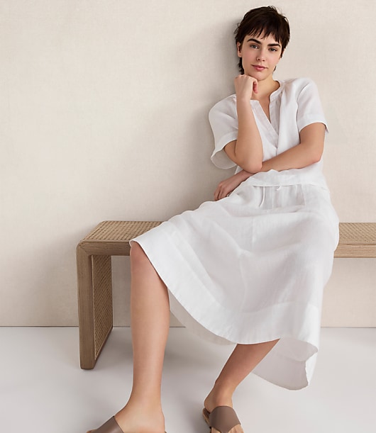 Haven Well Within Linen Drawstring Midi Skirt