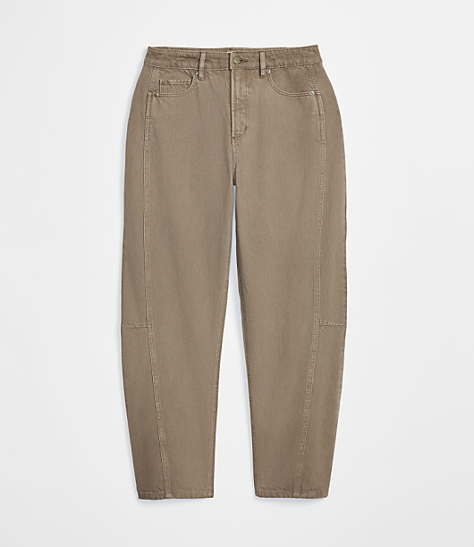 Rivete Curvy High Rise Horseshoe Jeans in Taupe