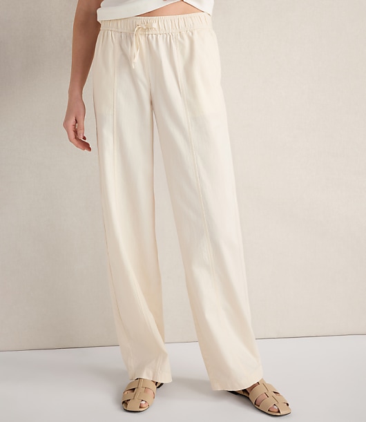 Loft Haven Well Within Cotton Ecru Denim Barrel Leg Pants