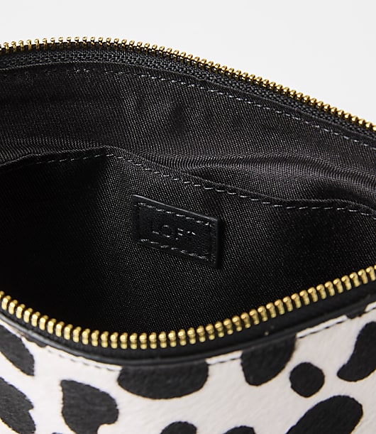 Spotted Hair Calf Zip Pouch