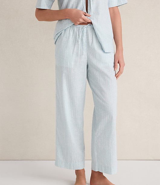 Loft Haven Well Within Cotton Linen Faded Dot Pajama Pants