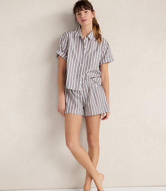 Haven Well Within Organic Cotton Poplin Iris Stripe Pajama Top